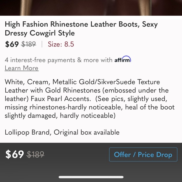 High Fashion Leather (Suede) Rhinestone Boots - Picture 2 of 13